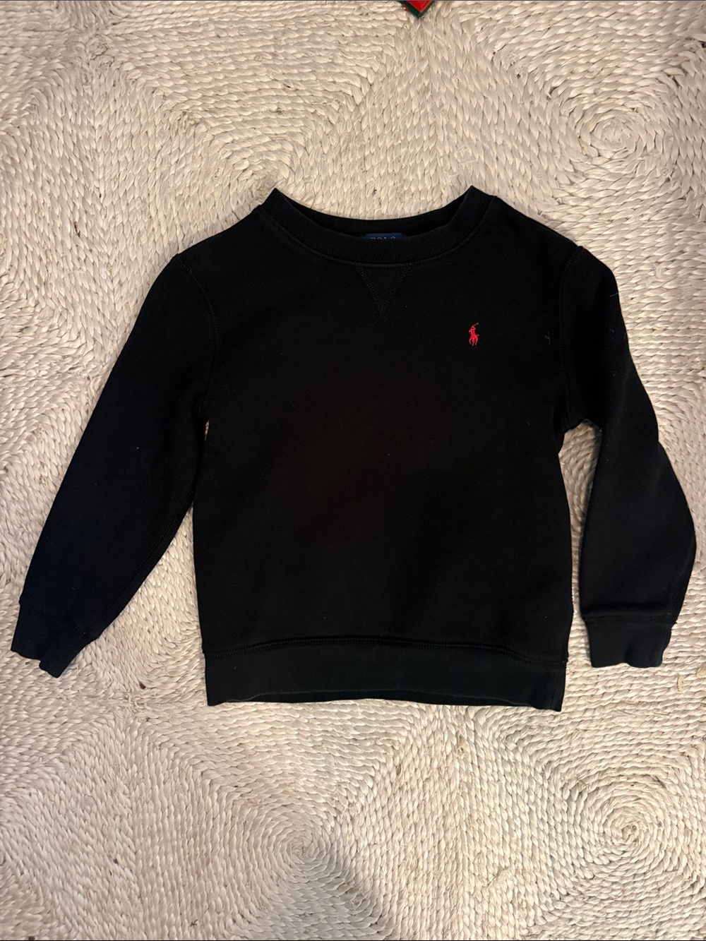 Ralph Lauren Black Sweatshirt with Red Polo Pony- rarely worn. Pristine.